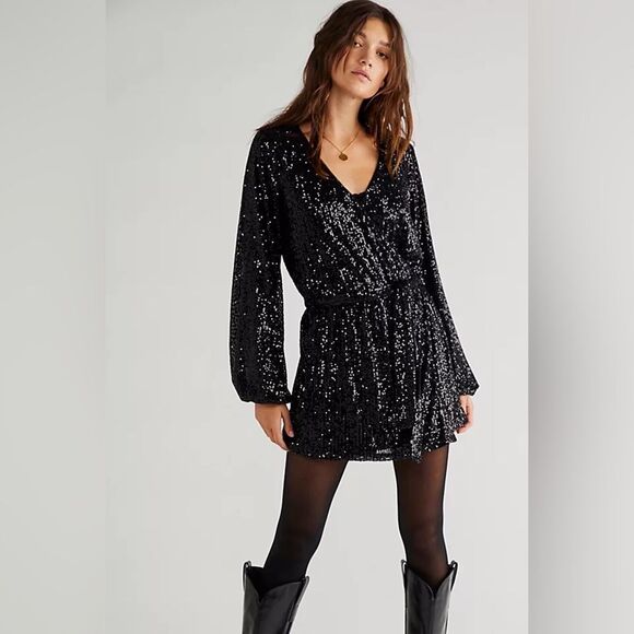 becky g little black dress Little Black Romper-Dress – Maia Boutique PR main image 1